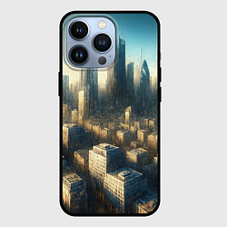 Чехол для iPhone 13 Pro Разрушенный апокалиптический город, цвет: 3D-черный
