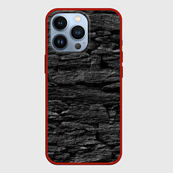 Чехол для iPhone 13 Pro Графитовый черный камень, цвет: 3D-красный