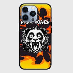 Чехол для iPhone 13 Pro Papa Roach рок панда и огонь, цвет: 3D-черный