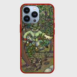 Чехол для iPhone 13 Pro Леший-озорник в лесу, цвет: 3D-красный