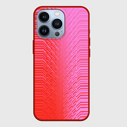 Чехол для iPhone 13 Pro Красные градиентные линии, цвет: 3D-красный