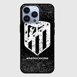 Чехол iPhone 13 Pro Atletico Madrid с потертостями на темном фоне