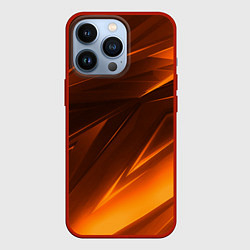 Чехол для iPhone 13 Pro Geometry stripes orange, цвет: 3D-красный