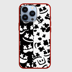 Чехол для iPhone 13 Pro Marshmello music pattern, цвет: 3D-красный