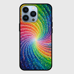 Чехол для iPhone 13 Pro Радужные узоры яркие, цвет: 3D-черный