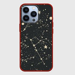 Чехол для iPhone 13 Pro Звёздная карта, цвет: 3D-красный