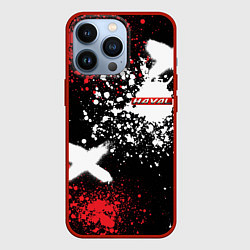Чехол для iPhone 13 Pro Хавал на фоне граффити и брызг красок, цвет: 3D-красный