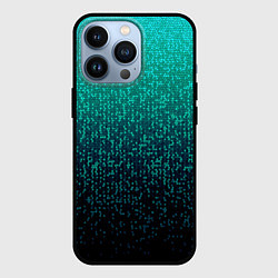 Чехол для iPhone 13 Pro Градиент мелкая мозаика аквамарин, цвет: 3D-черный
