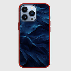 Чехол для iPhone 13 Pro Синие глубокие абстрактные волны, цвет: 3D-красный