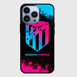 Чехол для iPhone 13 Pro Atletico Madrid - neon gradient, цвет: 3D-черный