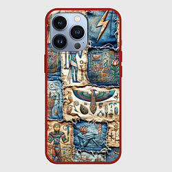 Чехол для iPhone 13 Pro Пэчворк из Египетских мотивов, цвет: 3D-красный