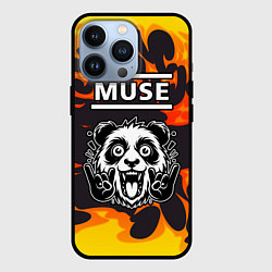 Чехол для iPhone 13 Pro Muse рок панда и огонь, цвет: 3D-черный