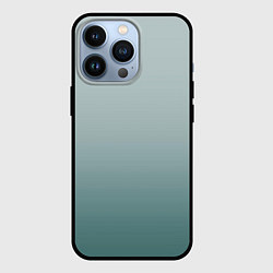 Чехол для iPhone 13 Pro Градиент светлый серо-бирюзовый, цвет: 3D-черный