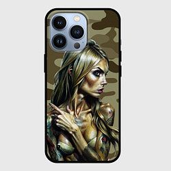 Чехол для iPhone 13 Pro Красивая девушка с татуировками, цвет: 3D-черный