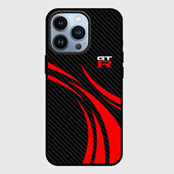 Чехол для iPhone 13 Pro GTR Nissan - Carbon and red, цвет: 3D-черный