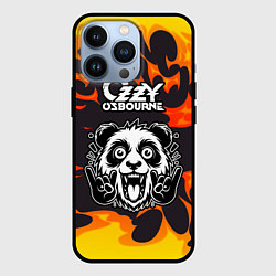 Чехол для iPhone 13 Pro Ozzy Osbourne рок панда и огонь, цвет: 3D-черный