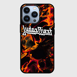 Чехол для iPhone 13 Pro Judas Priest red lava, цвет: 3D-черный