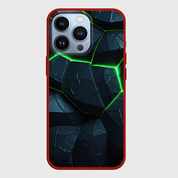 Чехол iPhone 13 Pro Abstract dark green geometry style