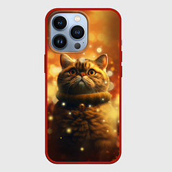 Чехол для iPhone 13 Pro Толстый кот - Экзот, цвет: 3D-красный