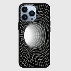 Чехол для iPhone 13 Pro Червоточина - белая сетка на черном, цвет: 3D-черный