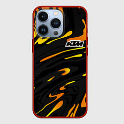 Чехол для iPhone 13 Pro KTM - orange liquid, цвет: 3D-красный