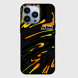 Чехол для iPhone 13 Pro KTM - orange liquid, цвет: 3D-черный