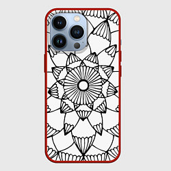Чехол для iPhone 13 Pro Мандала узор ракушка, цвет: 3D-красный