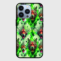 Чехол для iPhone 13 Pro Волки эпический паттерн, цвет: 3D-черный