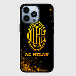 Чехол для iPhone 13 Pro AC Milan - gold gradient, цвет: 3D-черный