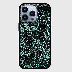 Чехол для iPhone 13 Pro Чёрный с напылением голубого цвета абстракция, цвет: 3D-черный
