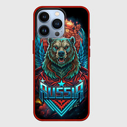 Чехол для iPhone 13 Pro Суровый русский медведь, цвет: 3D-красный