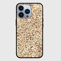 Чехол для iPhone 13 Pro Светлый коричневый текстурированный под камень, цвет: 3D-черный