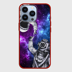 Чехол для iPhone 13 Pro Сотворение космонавт и водолаз, цвет: 3D-красный