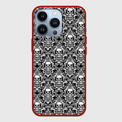 Чехол для iPhone 13 Pro Skull patterns, цвет: 3D-красный