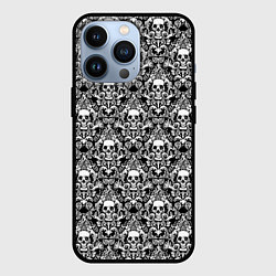 Чехол для iPhone 13 Pro Skull patterns, цвет: 3D-черный