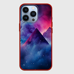 Чехол для iPhone 13 Pro Космическая абстракция пирамиды, цвет: 3D-красный