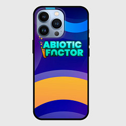 Чехол для iPhone 13 Pro Abiotic Factor цветные круги и лого, цвет: 3D-черный