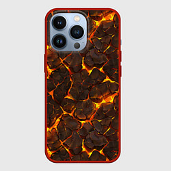 Чехол для iPhone 13 Pro Элементаль магмы текстура, цвет: 3D-красный