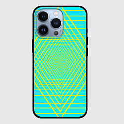 Чехол для iPhone 13 Pro Трансформация контурных треугольников, цвет: 3D-черный