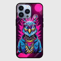 Чехол для iPhone 13 Pro Стильная сова в одежде, цвет: 3D-черный
