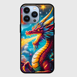 Чехол для iPhone 13 Pro Космический дракон - граффити, цвет: 3D-черный