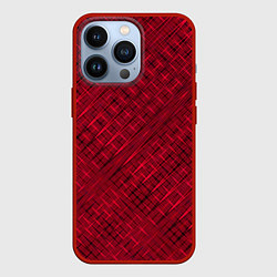 Чехол для iPhone 13 Pro Тёмно-красный однотонный текстурированный, цвет: 3D-красный