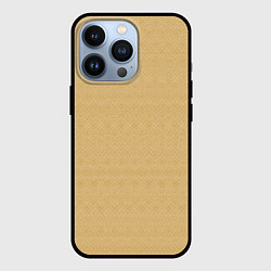 Чехол для iPhone 13 Pro Однотонный жёлто-бежевый полосатый узор, цвет: 3D-черный