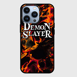 Чехол для iPhone 13 Pro Demon Slayer red lava, цвет: 3D-черный