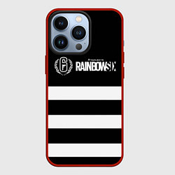 Чехол для iPhone 13 Pro Rainbow six geometry line, цвет: 3D-красный