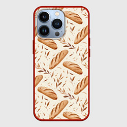 Чехол для iPhone 13 Pro Паттерн багет, цвет: 3D-красный