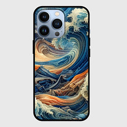 Чехол для iPhone 13 Pro Джинсовый шторм - нейросеть, цвет: 3D-черный