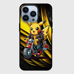 Чехол iPhone 13 Pro Пикачу на красном мотоцикле