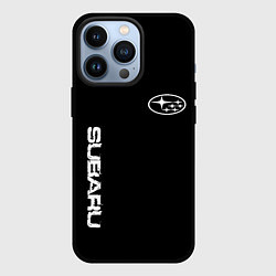 Чехол для iPhone 13 Pro Subaru logo white, цвет: 3D-черный