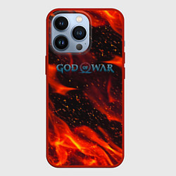 Чехол для iPhone 13 Pro God of war fire steel, цвет: 3D-красный